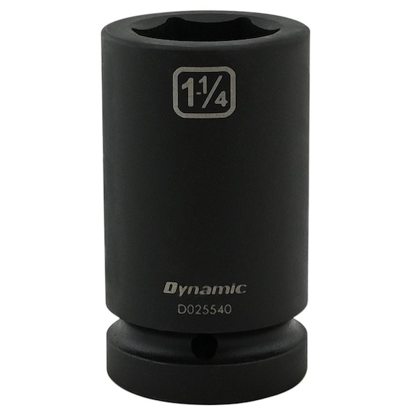 1" Drive Deep Socket, Black Phosphate, Tools 1-1/4" X 1" Drive, 6 Point Deep Length